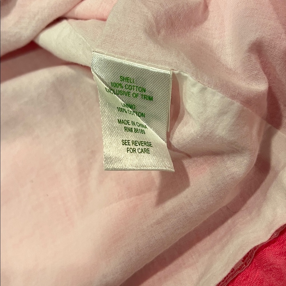Lilly Pulitzer Dress Hot Pink Sleeveless Mini with White Lace Trim -Size 10 - Picture 9 of 13